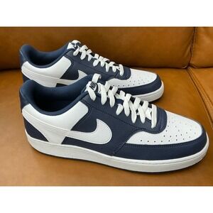 Nike Court Vision Low Mens 9.5 Navy White Basketball Shoe
